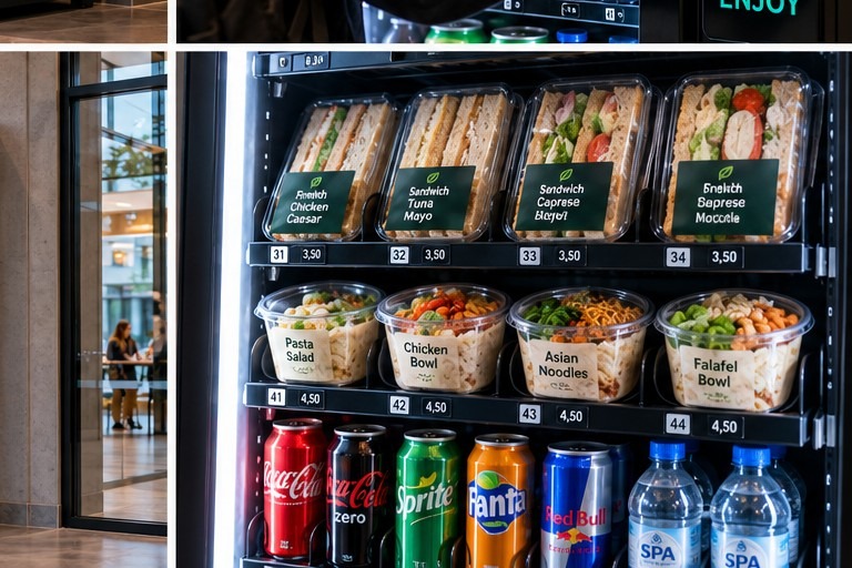 Fresh meals and drinks in a KIVO24 vending machine